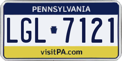 PA license plate LGL7121