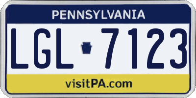 PA license plate LGL7123