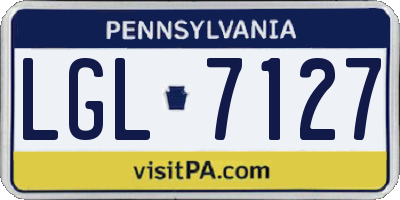 PA license plate LGL7127
