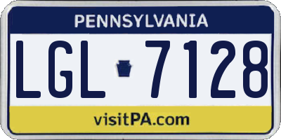 PA license plate LGL7128