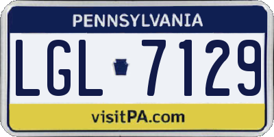 PA license plate LGL7129