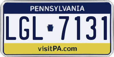PA license plate LGL7131