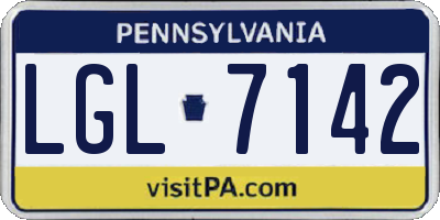 PA license plate LGL7142
