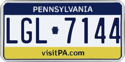 PA license plate LGL7144
