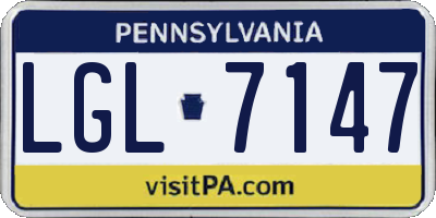 PA license plate LGL7147
