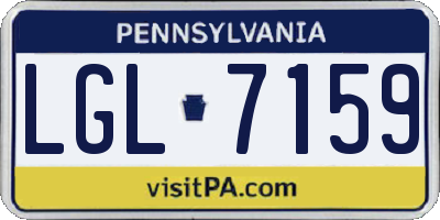PA license plate LGL7159