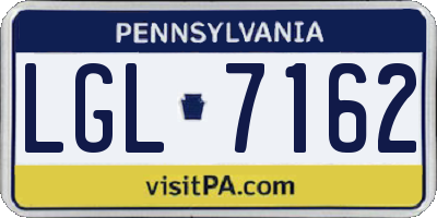 PA license plate LGL7162