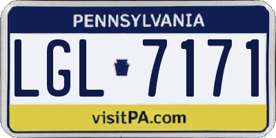 PA license plate LGL7171