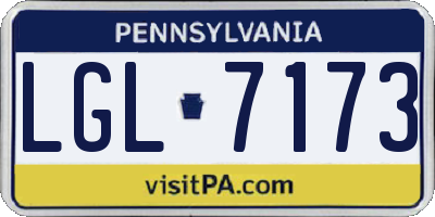 PA license plate LGL7173