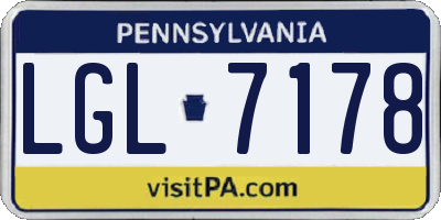 PA license plate LGL7178