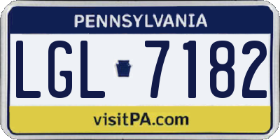 PA license plate LGL7182