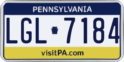 PA license plate LGL7184