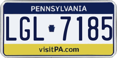 PA license plate LGL7185