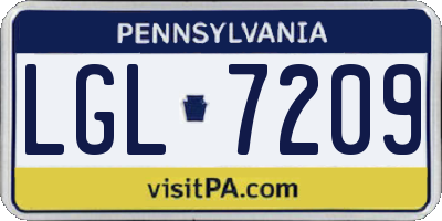 PA license plate LGL7209