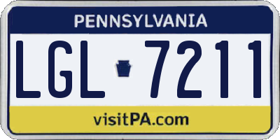 PA license plate LGL7211