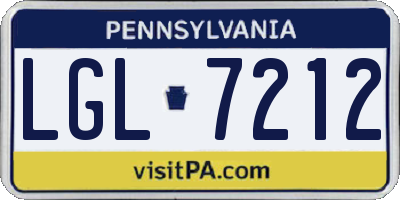PA license plate LGL7212