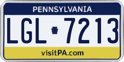 PA license plate LGL7213