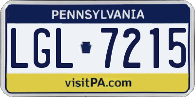 PA license plate LGL7215