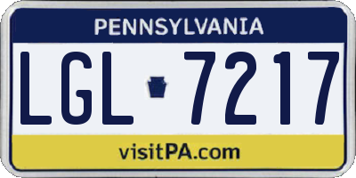 PA license plate LGL7217