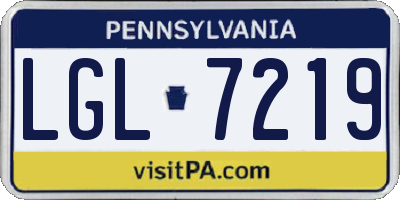 PA license plate LGL7219