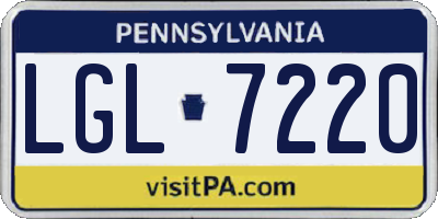 PA license plate LGL7220