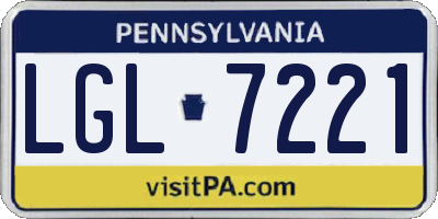 PA license plate LGL7221