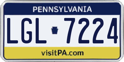 PA license plate LGL7224