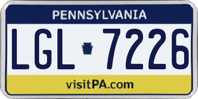 PA license plate LGL7226