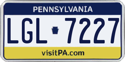 PA license plate LGL7227