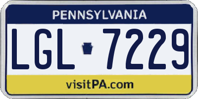 PA license plate LGL7229