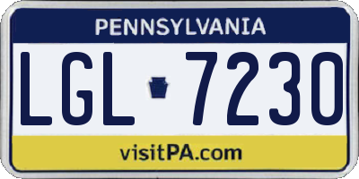 PA license plate LGL7230