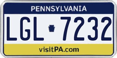 PA license plate LGL7232