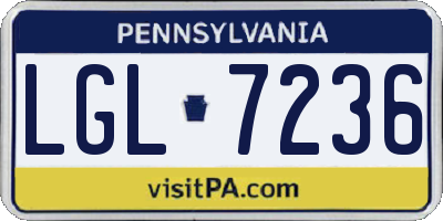 PA license plate LGL7236