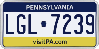 PA license plate LGL7239