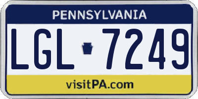 PA license plate LGL7249