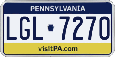 PA license plate LGL7270