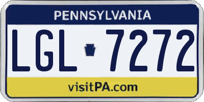 PA license plate LGL7272