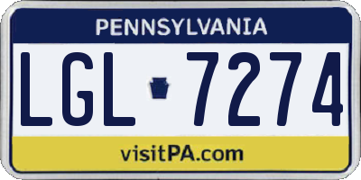 PA license plate LGL7274