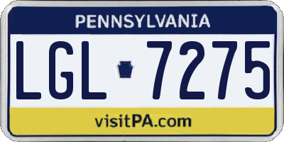 PA license plate LGL7275