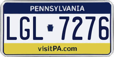 PA license plate LGL7276