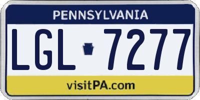 PA license plate LGL7277