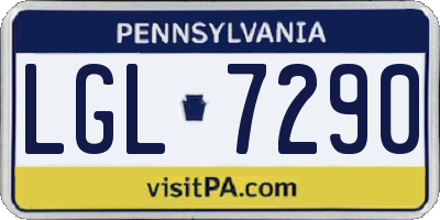 PA license plate LGL7290