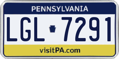 PA license plate LGL7291