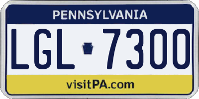 PA license plate LGL7300