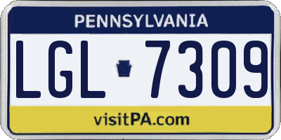 PA license plate LGL7309