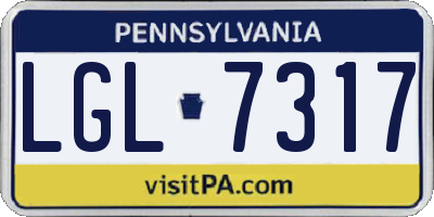 PA license plate LGL7317