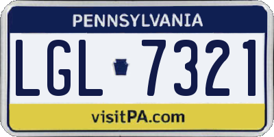 PA license plate LGL7321