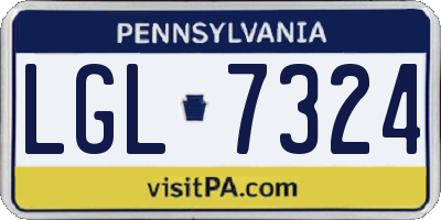 PA license plate LGL7324