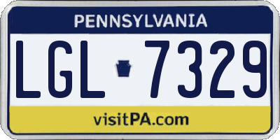 PA license plate LGL7329