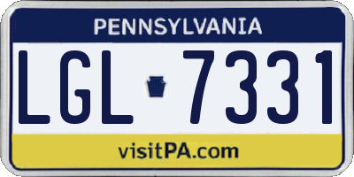 PA license plate LGL7331